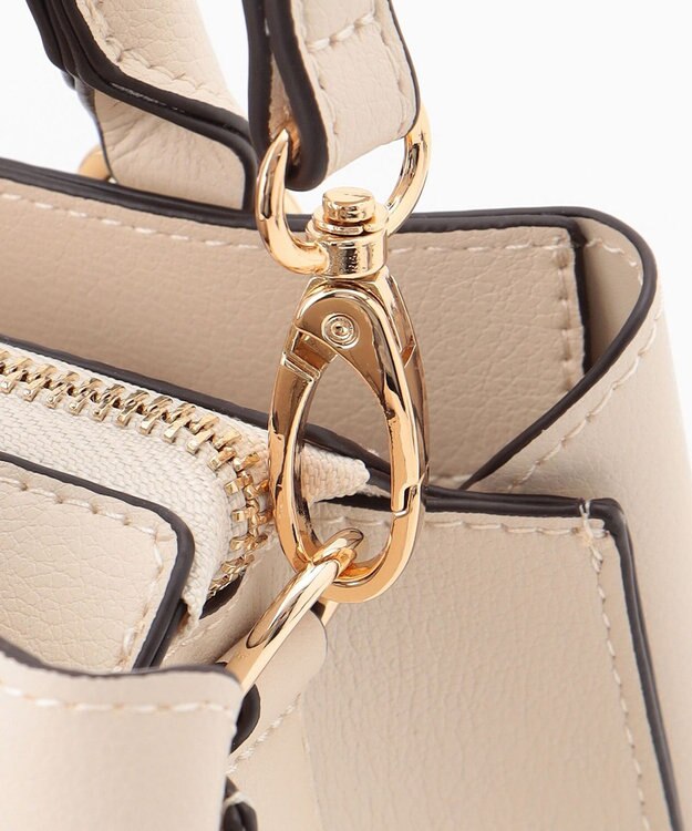 LA BAGAGERIE 【MONICA】スクエア2WAYハンドバッグ アイボリー