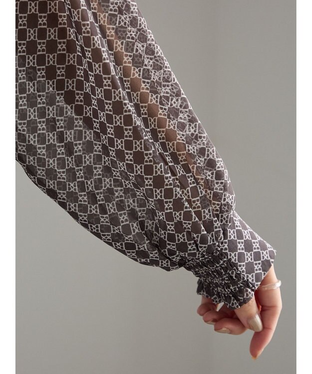 Te chichi パターンアソートシフォンボウタイブラウス《2025Autumn catalog vol.2 item》 チャコールグレー