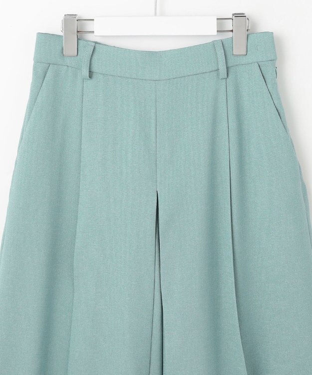 自由区 【セットアップ対応・接触冷感・洗える】リネンライクシンセティックキュロット パンツ ライトブルー