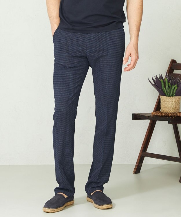 JOSEPH ABBOUD 【驚きの多機能】ドライサッカー パンツ ネイビー系7