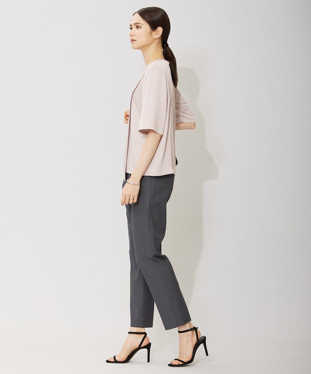 ICB 【セットアップ対応・洗える】 LooseWeave テーパードパンツ チャコール系