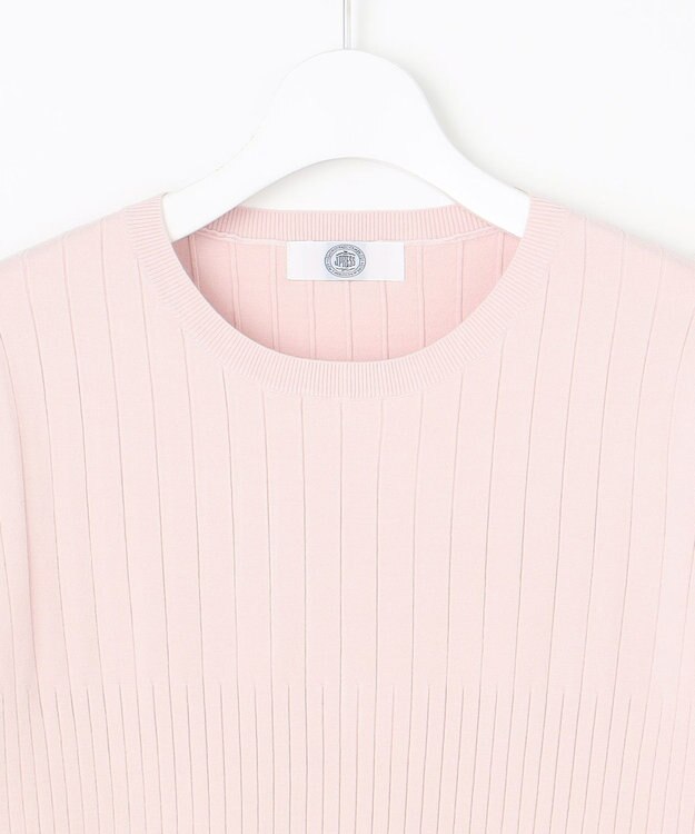 J.PRESS LADIES 【洗える】RAYON STRETCH PLAIN クルーネック ニット ピンク系