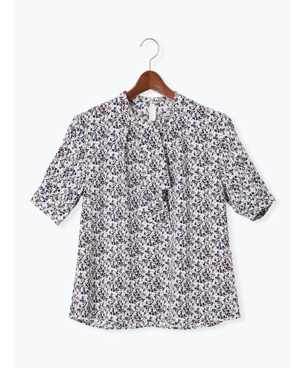 Te chichi パターンアソート5分袖ボウタイブラウス オレンジ