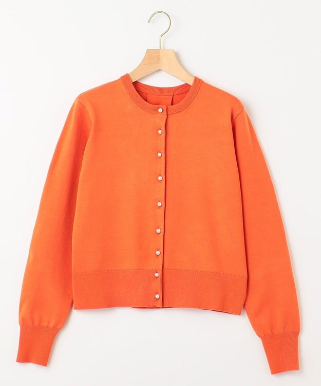 組曲 【洗える・6色展開】Elenaベーシックニット カーディガン オレンジ系