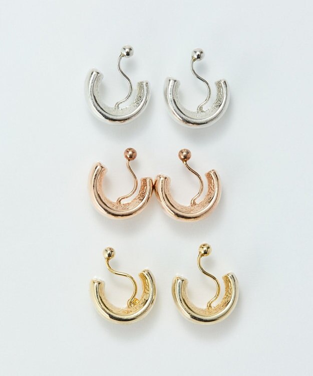 Phoebe 【痛くないシリーズ/金属アレルギー対応】モードミニマルフープライトフィットイヤリング　ローズゴールド ローズゴールド