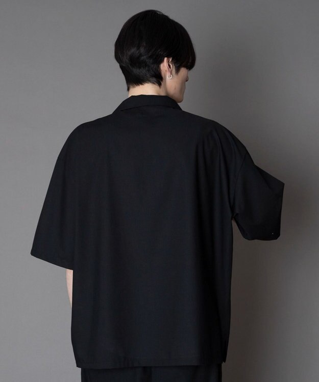 WEGO 【セットアップ対応】TRオープンカラーシャツ（SS） ブラック