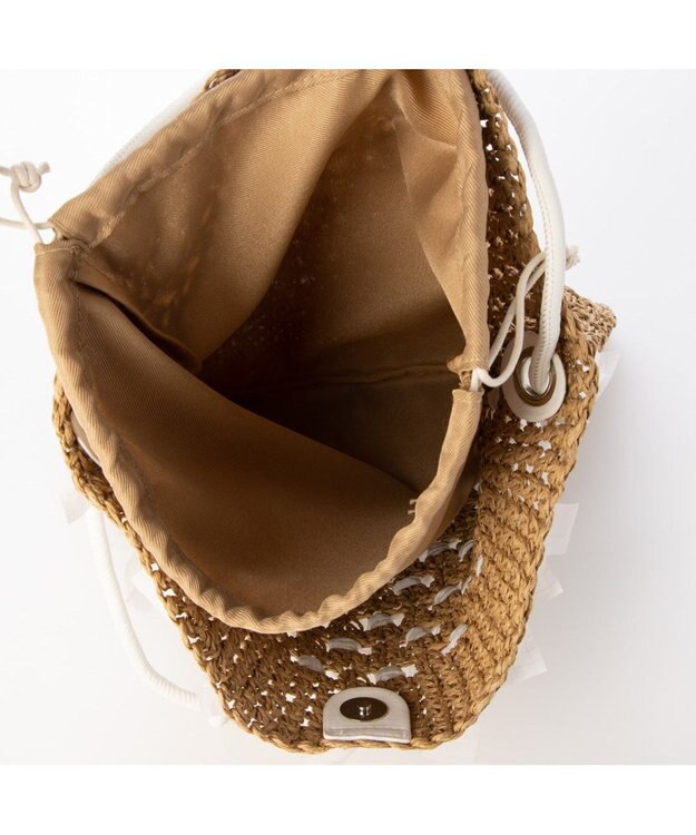 UNBILLION カシュカシュ cachecache / ペーパー手編みリボントート ホワイト