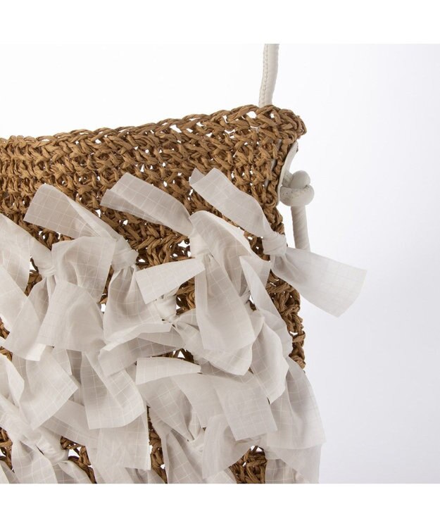 UNBILLION カシュカシュ cachecache / ペーパー手編みリボントート ホワイト