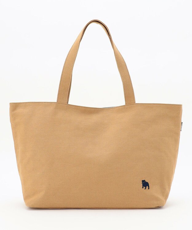 J.PRESS LADIES 【完全受注生産】ポーチ付き キャンバス トートバッグ ベージュ×ストライプ系
