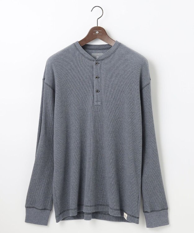 JOSEPH ABBOUD MOUNTAIN 【SPACE／UNISEX】OGコットンワッフル カットソー ダルブルー系