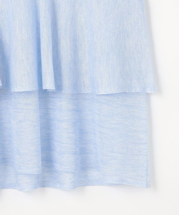 ANY SIS 【洗える】フリルシアー ニット ライトブルー