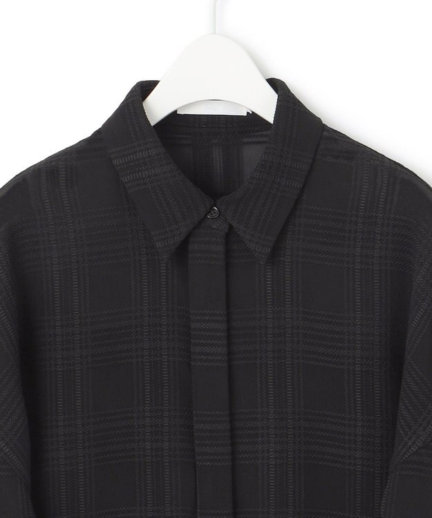 ICB 【日本製・洗える】SASHIKO CHECK シャツ ブラック系