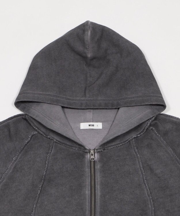 WEGO 【ユニセックス着用ITEM/MLサイズ展開】スウィッチングZIPパーカー ブラックその他