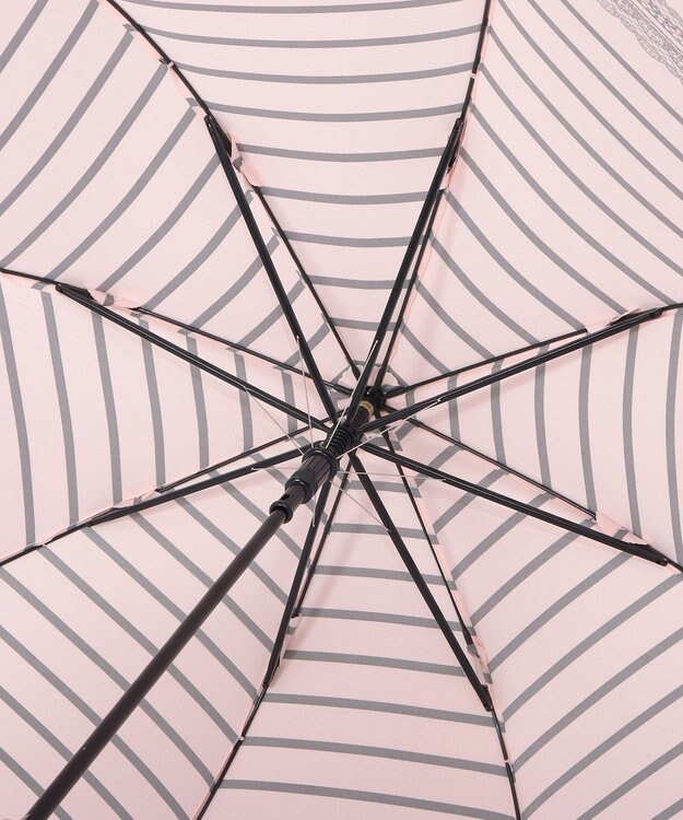 MOONBAT 【雨傘】ランバン　オン　ブルー (LANVIN en Bleu) ボーダー レース 長傘 ピンク