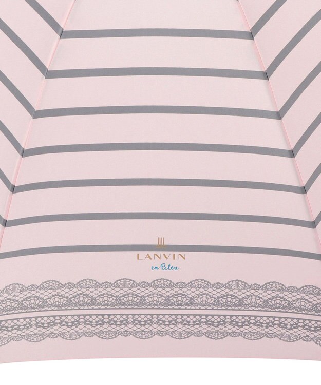 MOONBAT 【雨傘】ランバン　オン　ブルー (LANVIN en Bleu) ボーダー レース 長傘 ピンク
