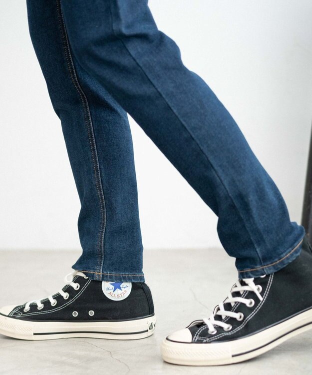 WEGO ハイウエストストレッチスキニーパンツ デニム濃色