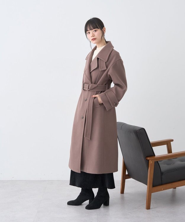 earth music&ecology 3WAYカラーロングコート Mocha
