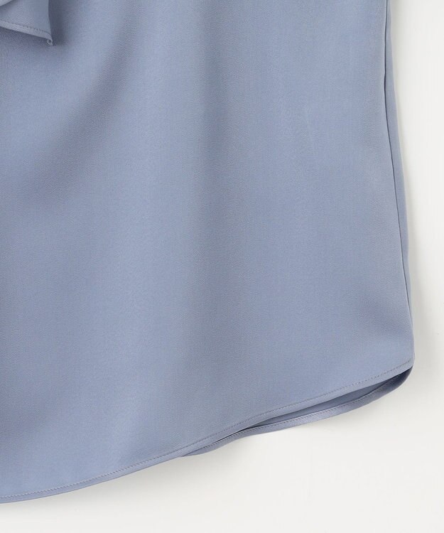 ANY SIS L 【洗える】トロミサテンボウ ブラウス ダスティブルー