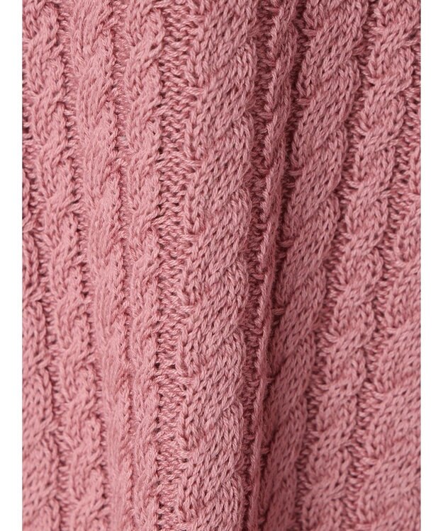 earth music&ecology 刺繍入りケーブルニットプルオーバー Pink