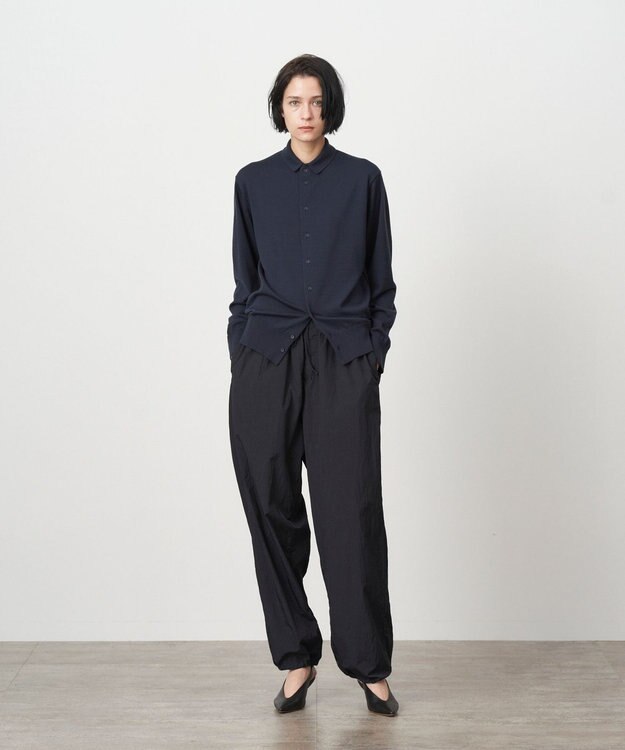 ATON WOOSTED WOOL | ポロカーディガン NAVY