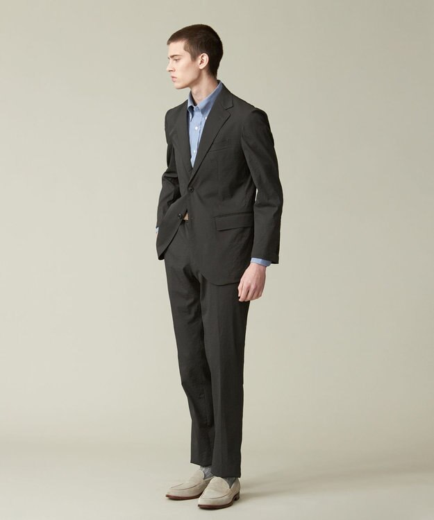 J.PRESS MEN 感動！？上品な見た目に着心地抜群なセットアップ【MECHANICAL】【超軽量 / 清涼感 / 洗える】ハイパワーストレッチ スラックス ダークグリーン系