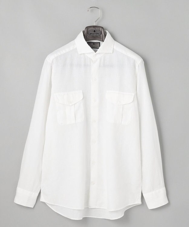 GOTAIRIKU ノルマンディリネン使用【洗える】カッタウェイカラー ソフトリネンシャツ ホワイト系