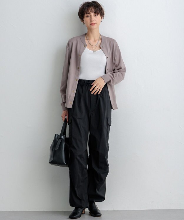 23区 【SLOW/一部店舗限定】コットンシルク ニットブルゾン ライトグレー系