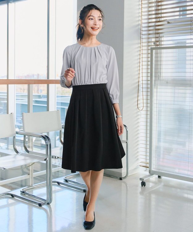 Tiaclasse 【安田美沙子さん着用・撥水】リボンキルティングパンプス　レインシューズ ブラック