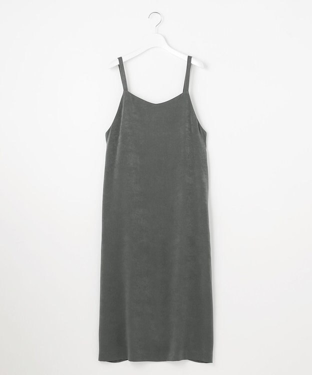 J.PRESS LADIES L 【洗える】マロンサテン キャミソール ワンピース グレー系
