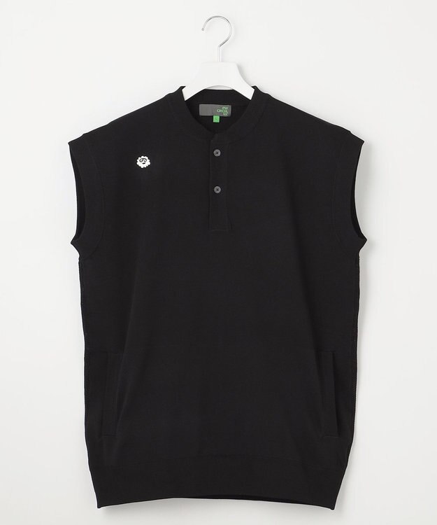 PW CIRCULUS 【MEN】バッグメッシュ ニットベスト ブラック系