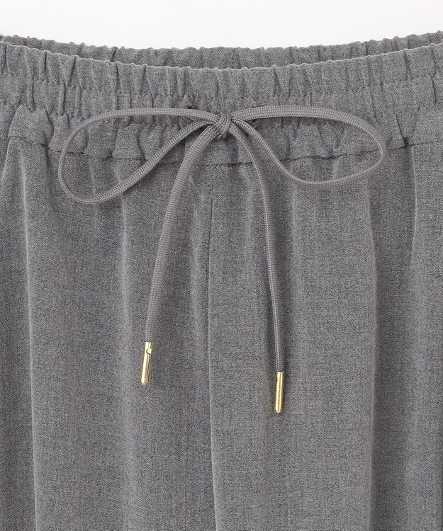 ANY 【洗濯機可能/ストレッチ/ウエストゴム】ウールライク2タックストレートパンツ グレー