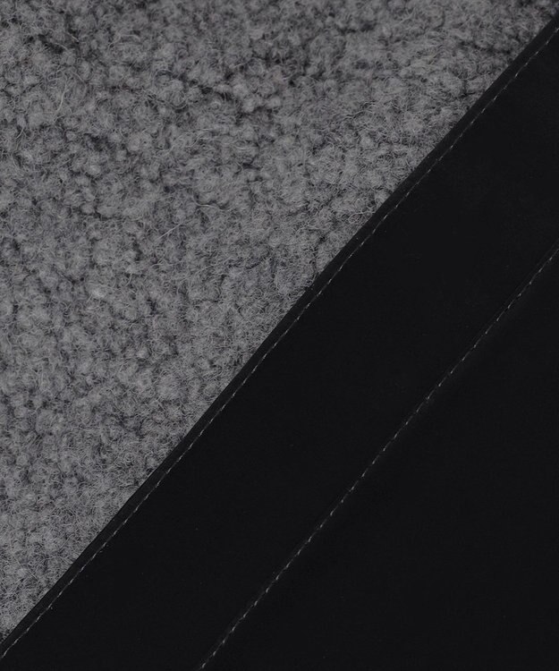 ICB 【リバーシブル着用可能】 ラミネートパイルキルト ミドル丈コート チャコール系