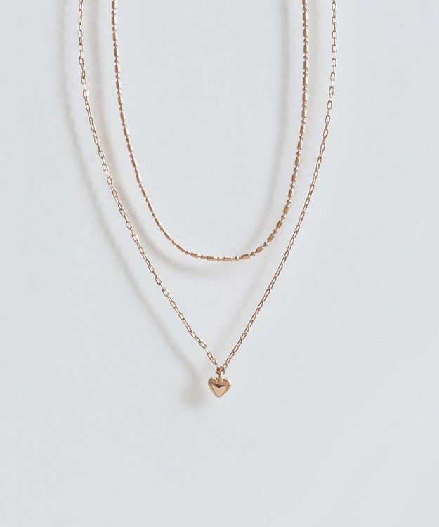 Phoebe 【金属アレルギー対応】2setスウィートハートネックレス　シャンパンゴールド シャンパンゴールド