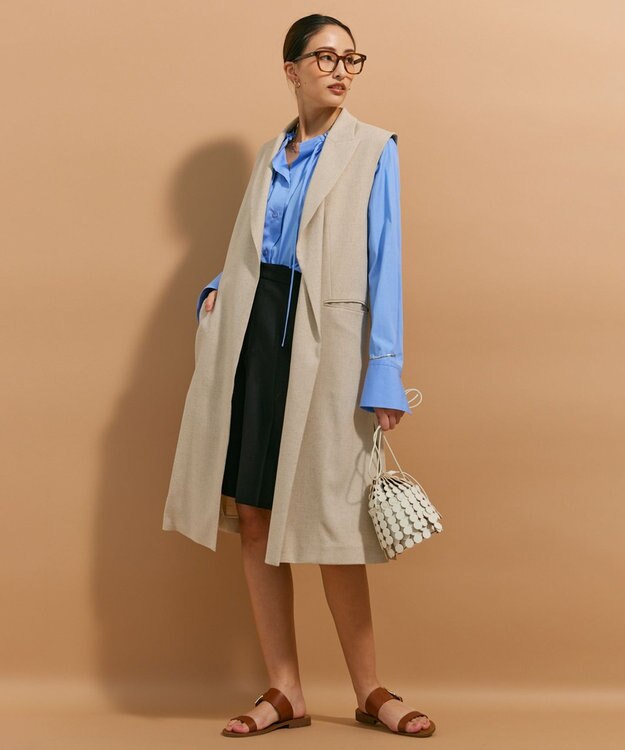 BEIGE， CAROLE / ロングテーラードジレ Sand