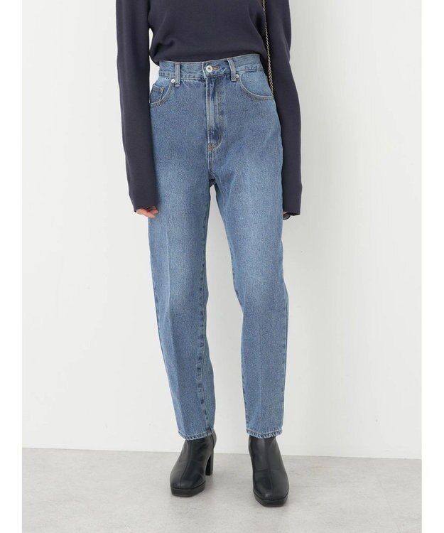 earth music&ecology センタープレスデニムパンツ Light Indigo