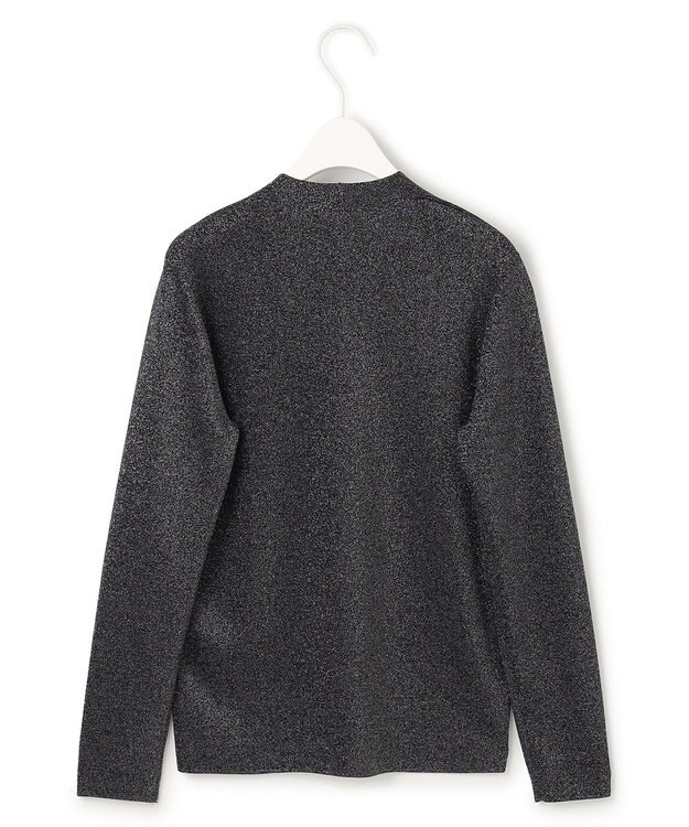 ICB 【洗える】 シンセティックフルニードル Vネックプルオーバー ブラックラメ系