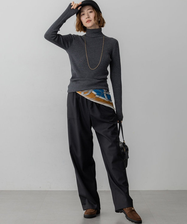 23区 S 【滝沢眞規子さん着用/WEB限定カラーあり】ウーステッドウール リブタートル ニット グレー系