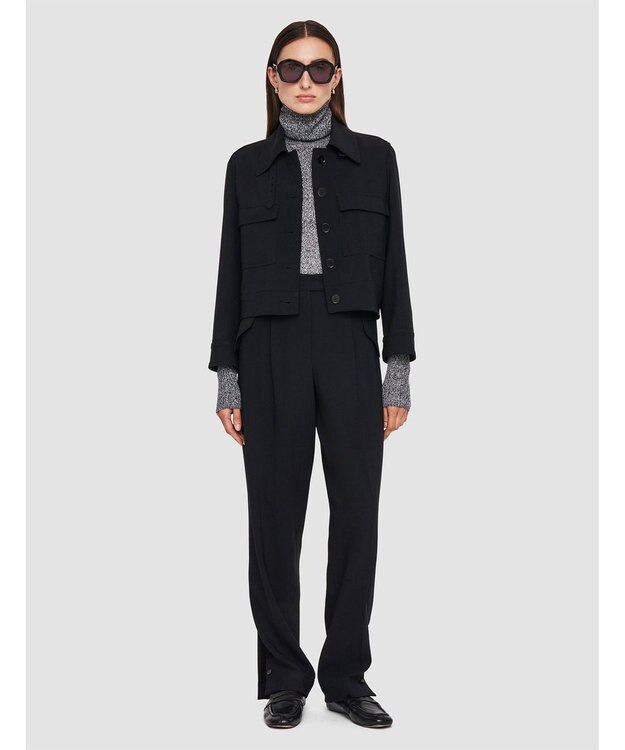 JOSEPH フルイドツイル　ショートジャケット Black