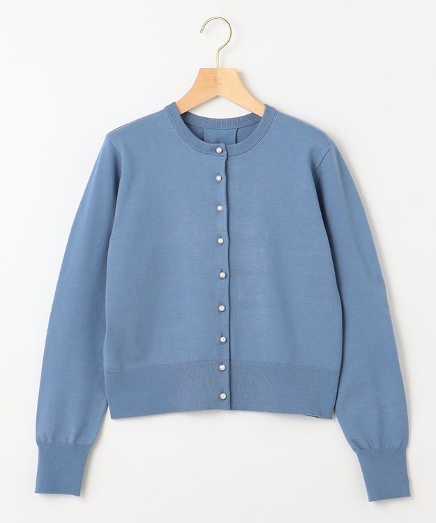 組曲 【洗える・6色展開】Elenaベーシックニット カーディガン ブルー系