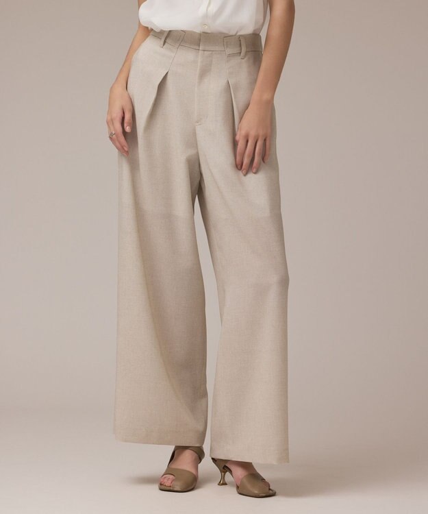 GRACE CONTINENTAL カラミタックワイドパンツ ベージュ