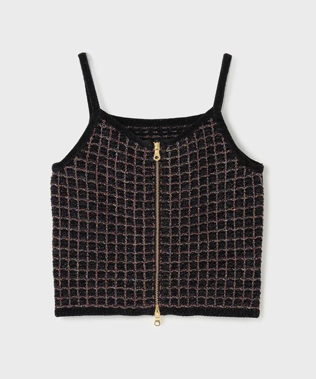 GRACE CONTINENTAL ツイードニットキャミ ブラック