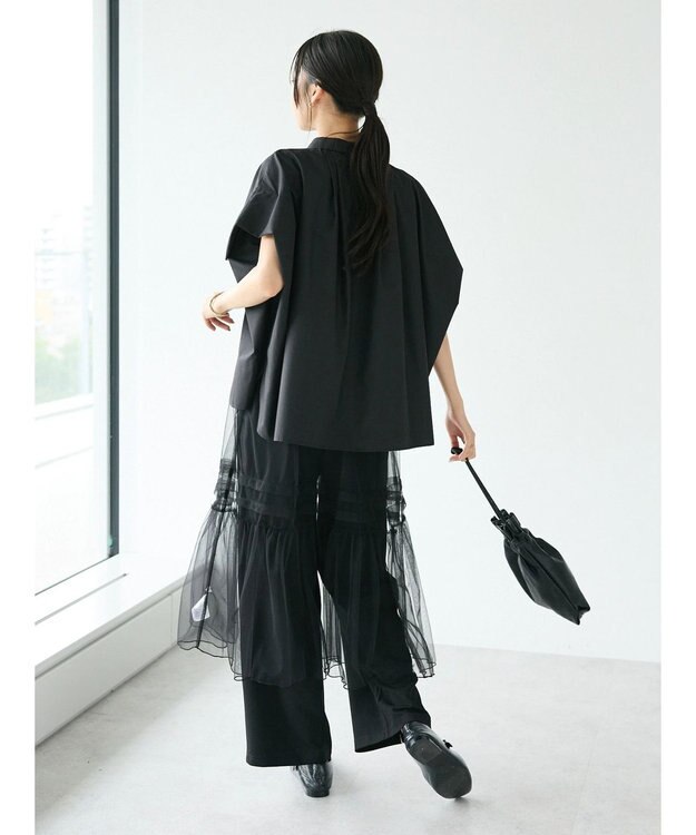 CRAFT STANDARD BOUTIQUE ステンサイドソリッドブラウス Black