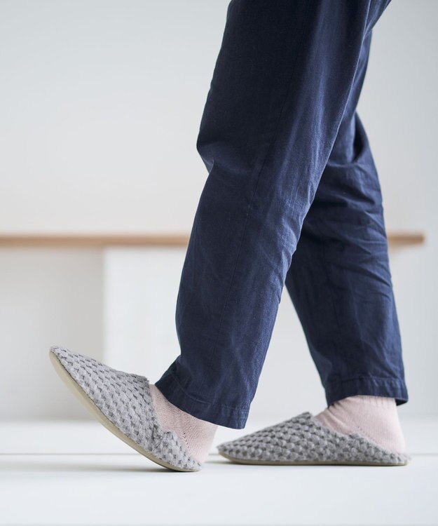 LOOM&SPOOL GRS綿毛布ルームシューズ ライトグレー