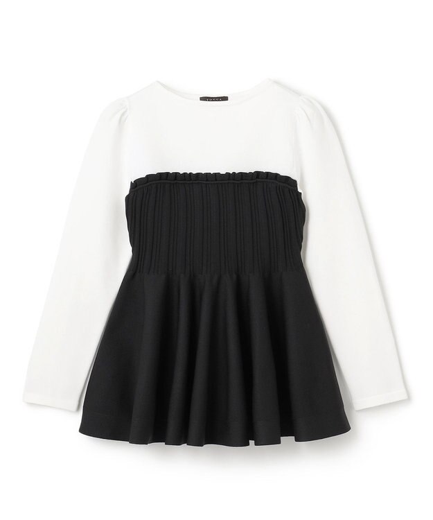 TOCCA FLOWER PATH ニットトップス ブラック系