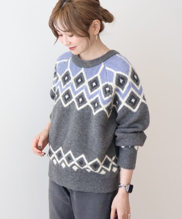 AMERICAN HOLIC フェアアイル柄ニットプルオーバー