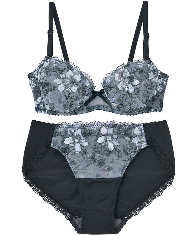 Wing 通販限定　ブラ＆ショーツセット　3/4カップブラ　ウイング／ワコール　CB3711 ブラック