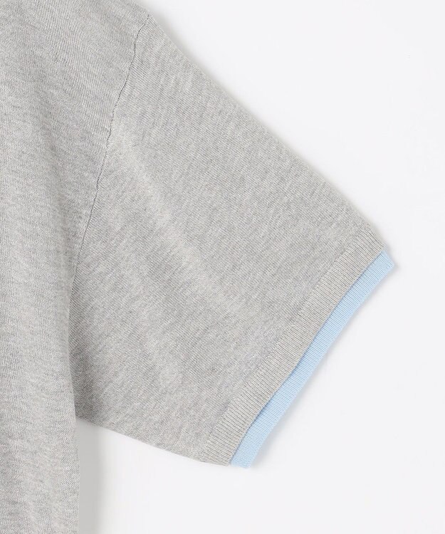 ANY L バイカラーニットT ライトグレー×ライトブルー