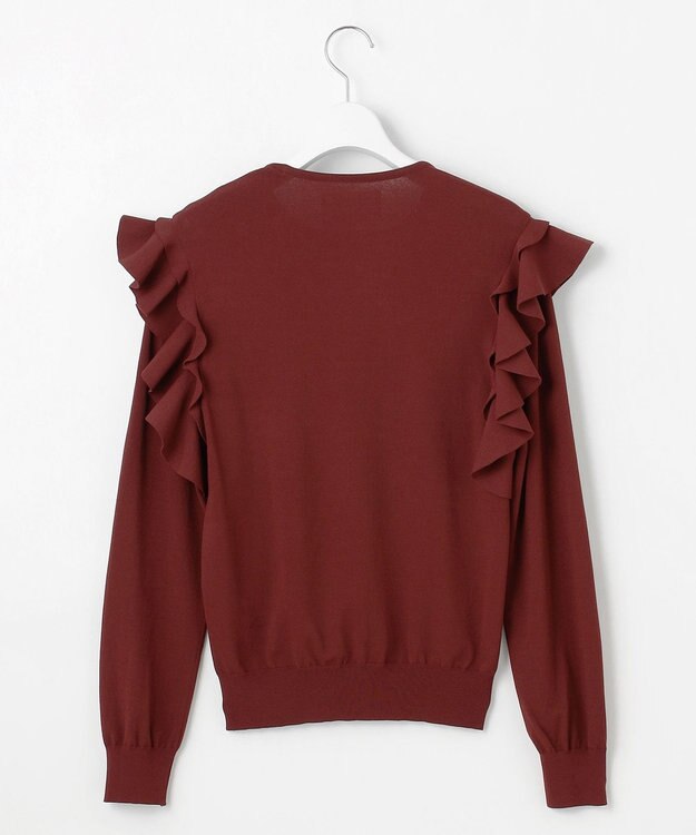 自由区 【カトリエムブーケ】Ruche フリルディテールニット ボルドー