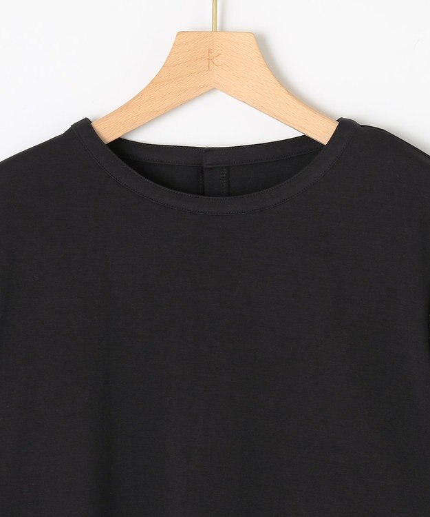 組曲 レーススリーブシルケット カットソー ブラック系