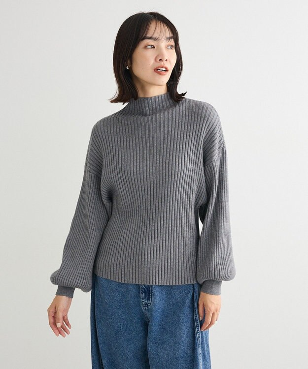 Green Parks ・ｓｗｉｎｇ　ｂｙ　ボトルネックラメニット Gray